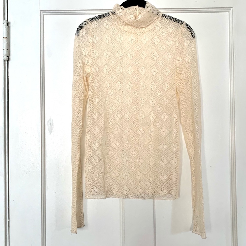 Free People White Lace Blouse NWOT